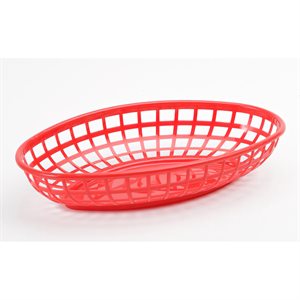 Oval Food Basket Red (654) (3 dz / cs) NSF