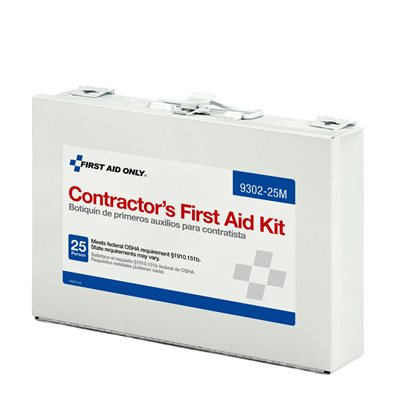 First Aid Kit 25 Person in a Metal Case Meets federal OSHA requirement §1910.151b. State requirments may vary (12 ea / cs)