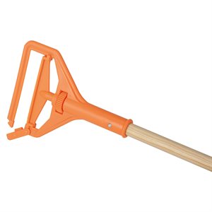 Orange Solid Side Load Mopstick Lacquered Wood Handle 60" O / A (6 ea / cs) R&D