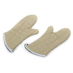 Mitt-Oven Tan 15" Cotton Fabric Coated with a Fire Retardant up to 450F (1 pair / bg)