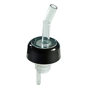 Whiskey Screen Pourer, Clear Round Spout with Black Collar (1 dz / bag)