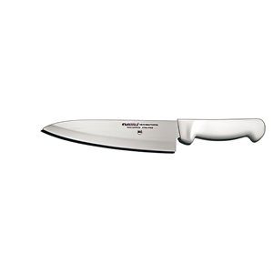 Basics Chef's / Cook's Knife, 8", stain-free, high-carbon steel, textured, polypropylene white handle, NSF Certified (6 ea / bx)