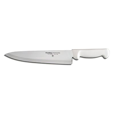 Basics Chef's / Cook's Knife, 10", stain-free, high-carbon steel, textured, polypropylene white handle, NSF Certified (6 ea / bx)