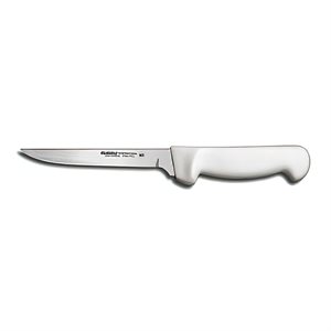 Basics Boning Knife, 5", narrow, flexible, stain-free, high-carbon steel, textured, polypropylene white handle, NSF Certified (12 ea / bx)
