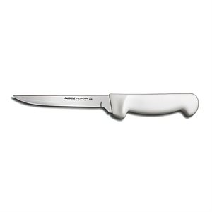 Basics Boning Knife, 6", narrow, flexible, stain-free, high-carbon steel, textured, polypropylene white handle, NSF Certified (12 ea / bx)
