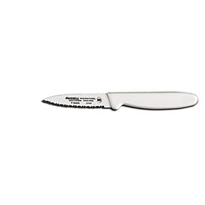 Basics Paring Knife, 3-1 / 8", scalloped, edge, tapered point, stain-free, high-carbon steel, polypropylene white handle, NSF Certified (12 ea / bx)