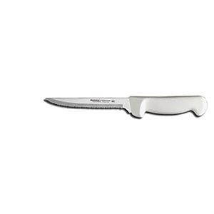 Basics Utility Knife, 6", scalloped edge, stain-free, high-carbon steel, white polypropylene handle, NSF Certified (12 ea / bx)