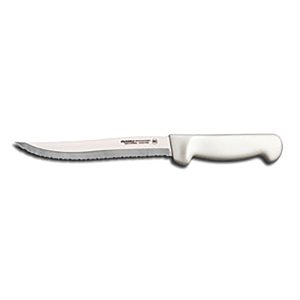 Basics Utility Knife, 8", scalloped edge, stain-free, high-carbon steel, white polypropylene, handle, NSF Certified (12 ea / bx)