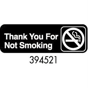 Sign 3 x 9, Thank You For Not Smoking (12 ea / bx 12 bx / cs)