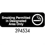 Sign 3 x 9, Smoking Permitted In Designated Area Only (12ea / bx 12bx / cs)