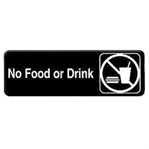 Sign 3 x 9, No Food Or Drink (12ea / bx 12ea / cs)