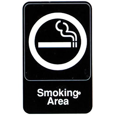 Sign 6 x 9, Smoking Area (6 ea / bx 12 bx / cs)