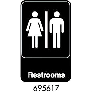 Sign 6 x 9, Restrooms (6ea / bx 12 bx / cs)