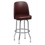 Single Ring Chrome Frame Barstool with 3 degree pitched Swivel and Brown Bucket Seat Unassembled (2 ea / cs) "Call Customer Service for Availability"