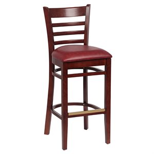 Ladder Back Bar Walnut / Crimson Upholstered Seat ( 1 ea / cs)