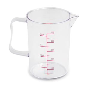 Polycarbonate Liquid Measuring Cup, 1 pint, graduated in cups / ml (12 ea / bx 4 bx / cs 48 ea / cs)