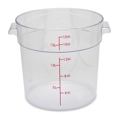 Polycarbonate Round Storage Container 18 qt NSF (6 ea / cs)