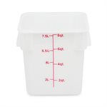 White Polypropylene Square Storage Container 8 qt NSF (24 ea / cs)