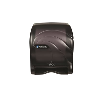 Towel Dispenser, Touchless holds one 8"W x 8"D Roll 4D-cell batteries (Not Included) Translucent black pearl (1 ea / cs) Discontinued