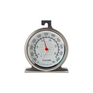 Oven Thermometer, 2-1 / 2" dial, 100° to 600°F (50° to 300° C) temperature range, hangs or stands #3506FS (6 ea / cs)