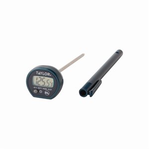 Instant Read Thermometer, digital type, 0.3" LCD readout, -40° to 302°F temperature range, 3.19" stem, on / off button, pocket case with clip, (1) LR44 battery (included) #3516FS (6 ea / cs)