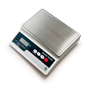 Portion Control Scale, electronic, capacity: 10 lb x 0.1 oz / ? oz, ¼ oz / 2 g, 5 g, 8" x 5" stainless steel platform, 0.5" LCD digital display, ounce / gram, AC adapter & rechargeable battery included